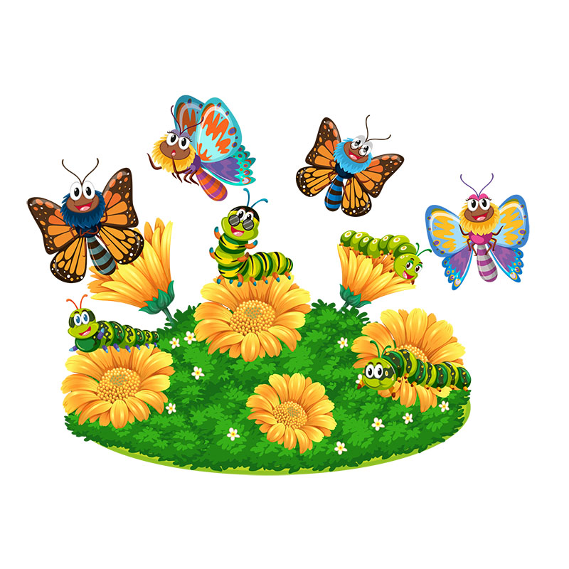 Αυτοκόλλητο τοίχου Happy butterflies